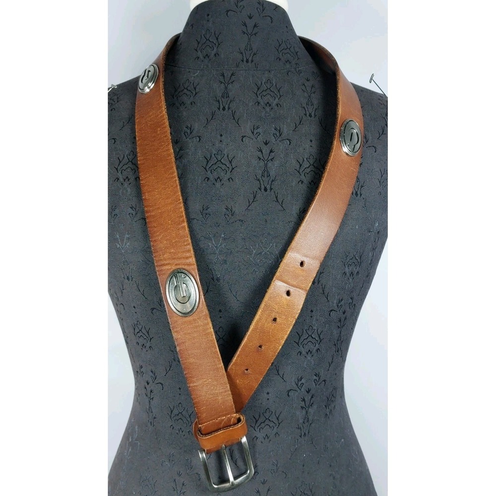 Zep Pro Georgia Bulldogs Full Grain Leather Belt Mens‎ 38 Brown Medallions